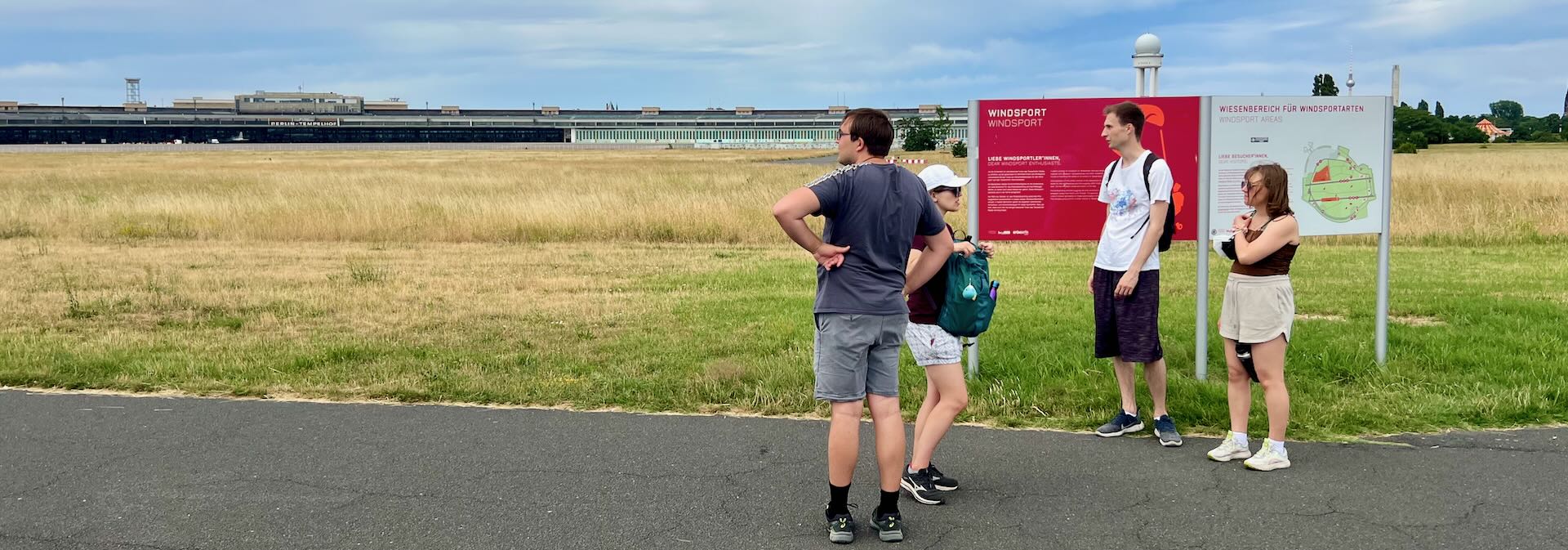 Walking across the Tempelhof runway.